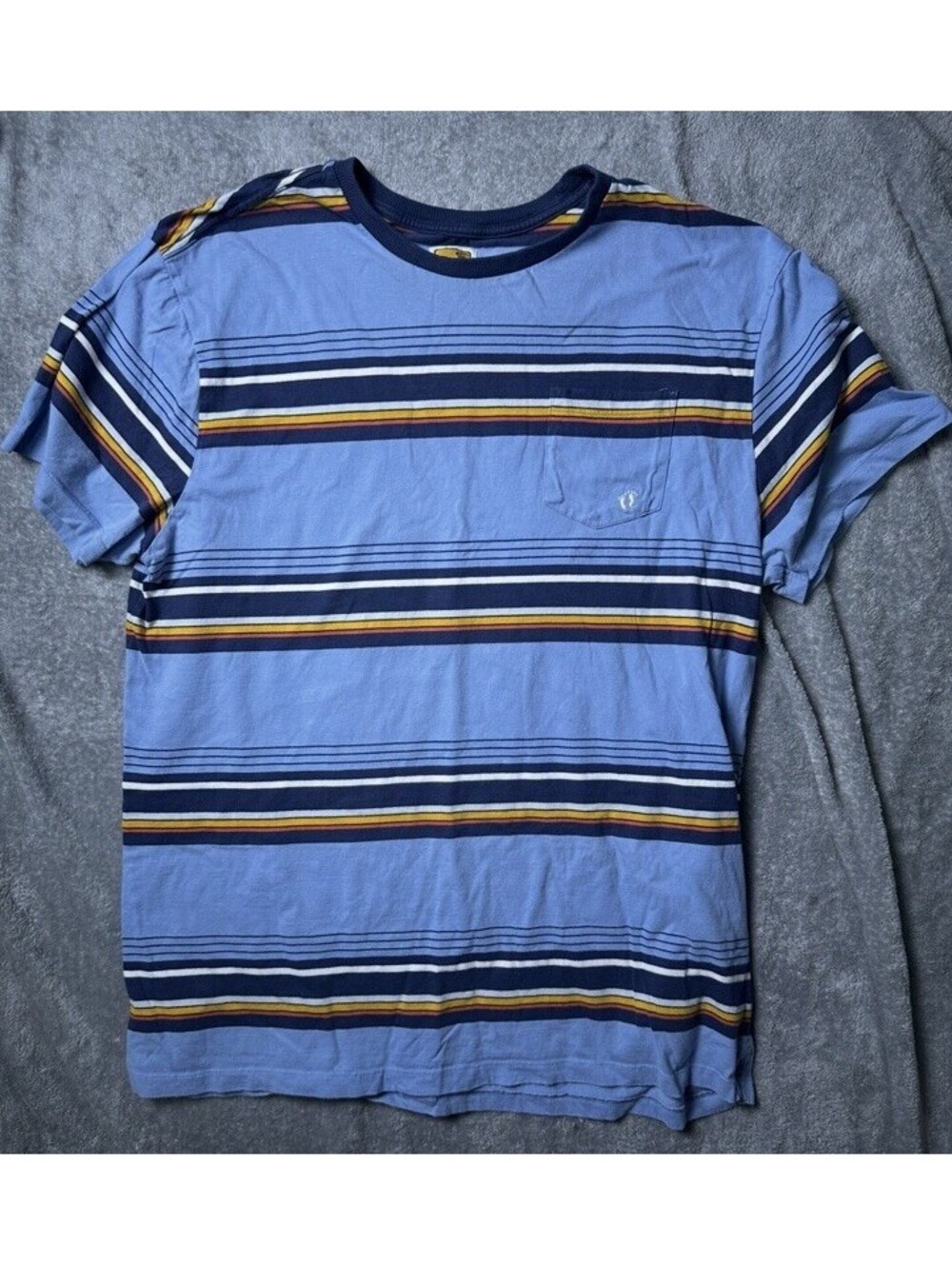 Hang Ten Golf XXL Striped Pocket T Shirt Blue Retro Y2K Skate Surf 2XL
